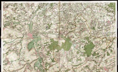 Map of Aalst, Belgium by Joseph de Ferraris